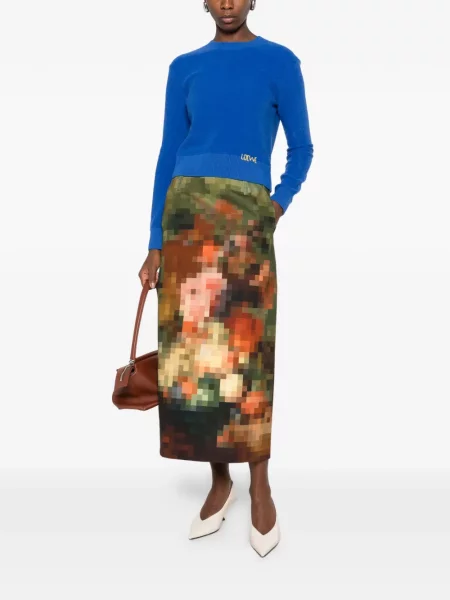Pulover Loewe cu broderie albastru