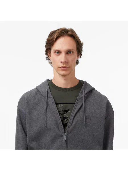 Lacoste Bluza Z Kapturem Relaxed Fit szara