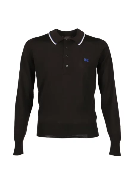 Tricou polo Wales Bonner cu broderie maro