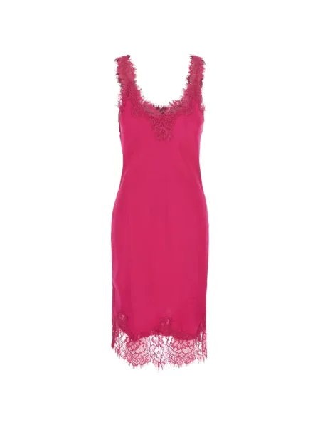 Rochie midi Gold Hawk de mătase roz
