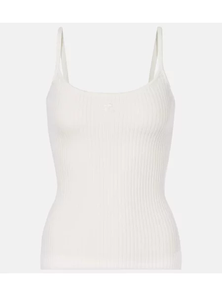 Top Courreges tricotate alb