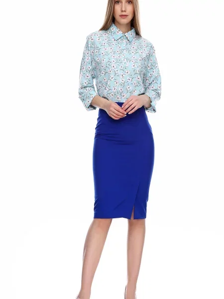 Спідниця міді LadyLike бавовна/поліестер синій