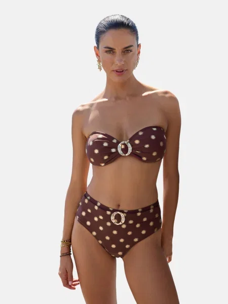 Love & roses Sutien costum de baie / maro bej