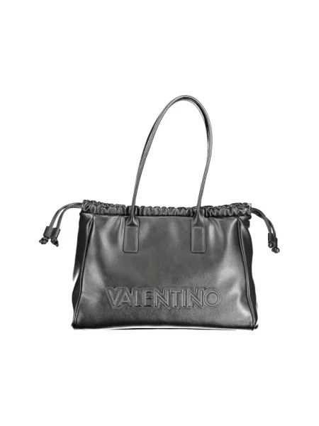 Lniana torebka Valentino By Mario Valentino czarna