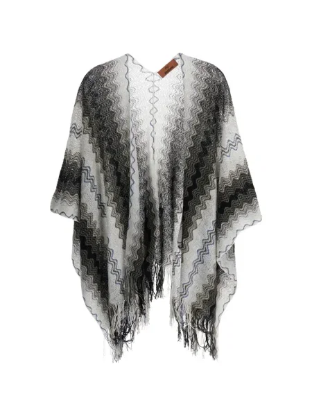 Poncho Missoni cu franjuri negru