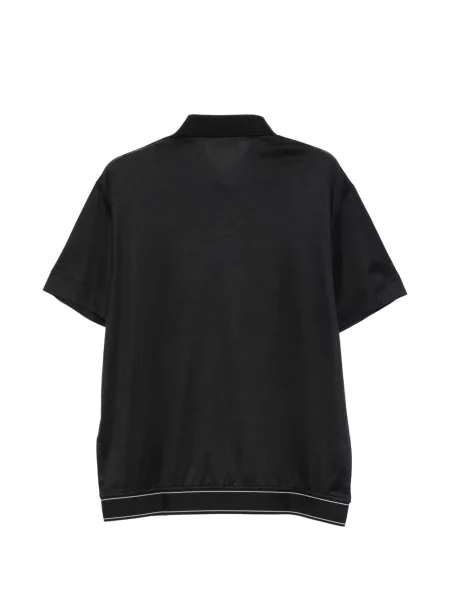Поло тениска Emporio Armani с принт черно