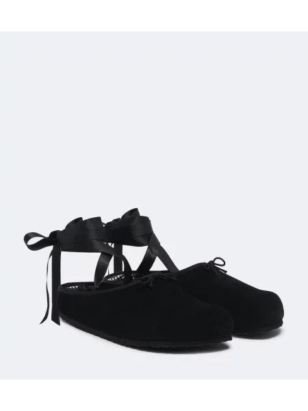Papuci tip mules Birkenstock 1774 din piele de căprioară negru