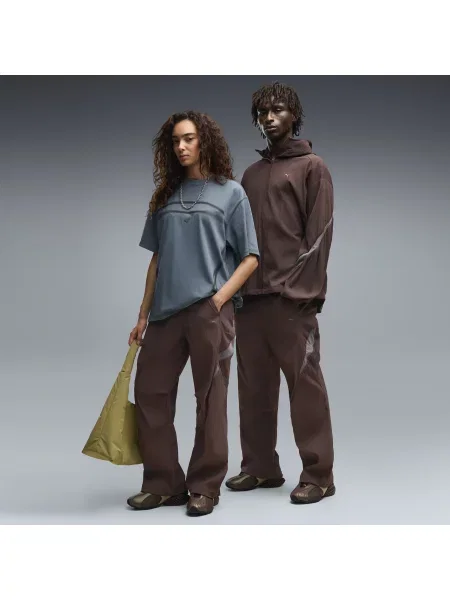PUMA Spodnie dresowe unisex CLRT o luÅºnym kroju OdzieÅ¼ BrÄ…zowy S