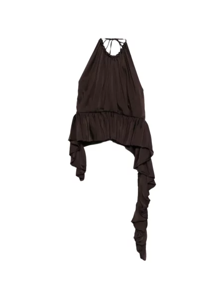 Cu peplum bluză Liberowe cu volane maro