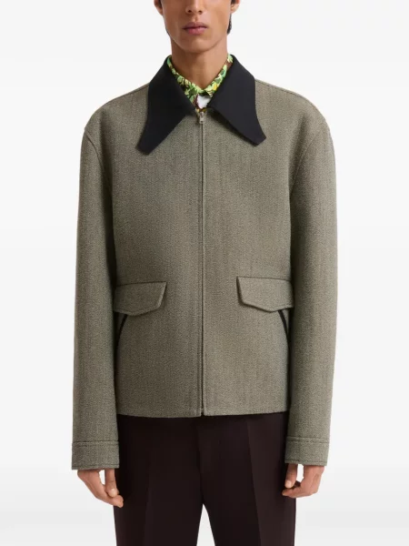 Gulerat geacă Marni din tweed gri