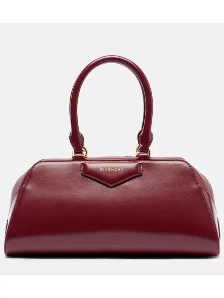 Geanta de piele Givenchy Antigona din piele bordo