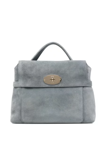 Geantă shopper Mulberry din piele de căprioară gri
