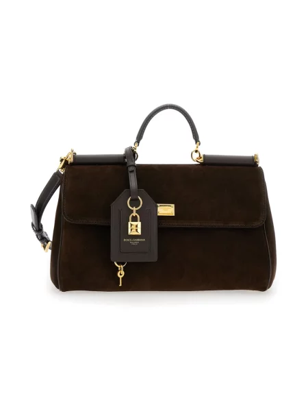 Torebka Dolce And Gabbana skórzana biznesowa brązowa