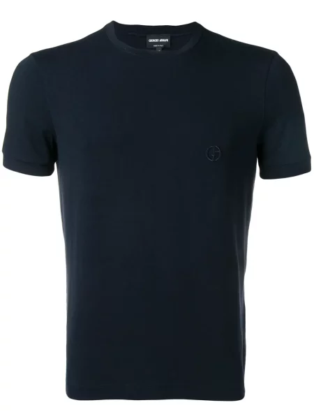 Tricou Giorgio Armani cu broderie albastru