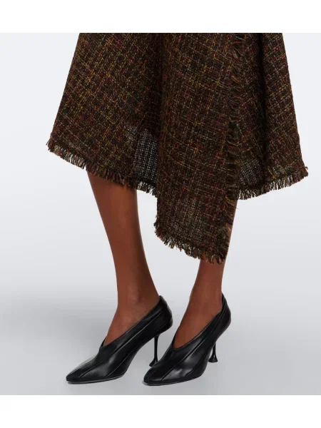 Bouclé fustă midi Proenza Schouler alb