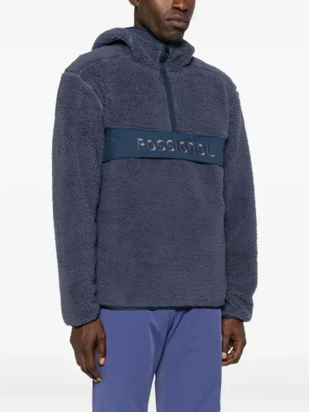 Anorak Rossignol din fleece de jumătate de fermoar albastru