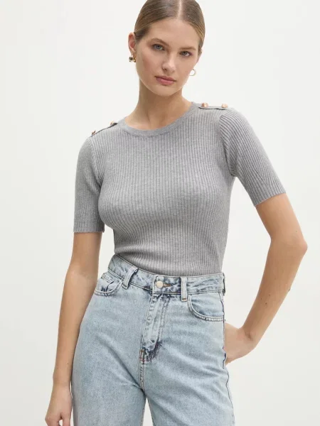 Пуловер Answear Lab дамски от лека материя сиво