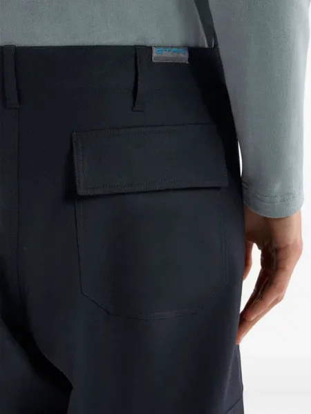 Pantaloni cargo Etro de lână albastru