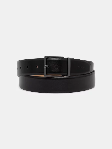 Calvin Klein curea reversibilă pentru bărbați din piele negru
