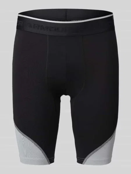 Szorty sportowe o kroju slim fit z nadrukiem z logo Under Armour czarne