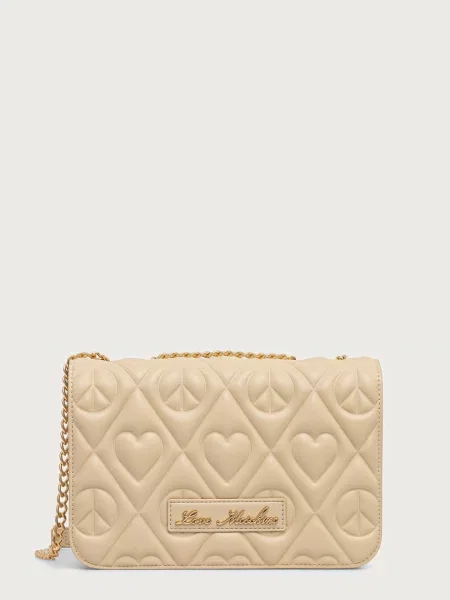 Love Moschino geantă crossbody pentru femei cu imitație de piele bej