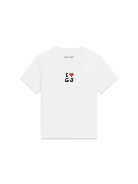 GUESS JEANS Tricou I LOVE GJ roșu intens / negru alb