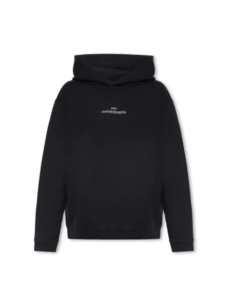 Bluza z kapturem Maison Margiela z logo czarna