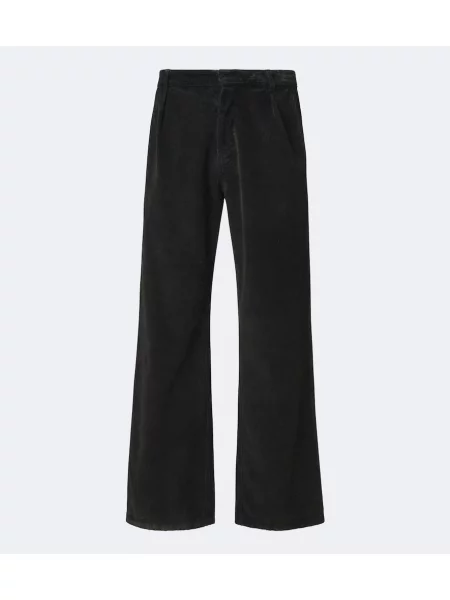Pantaloni The Row de catifea cord negru