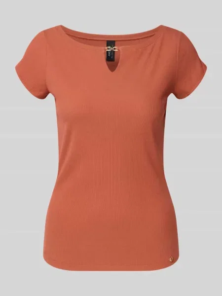 T-shirt z wycięciem Marc Cain