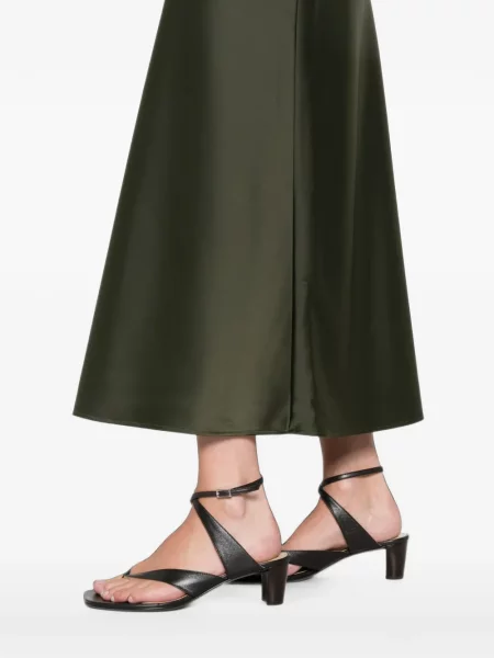 Fusta maxi Maison123 din satin evazată verde