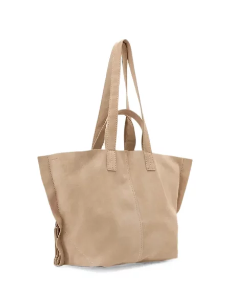 Geantă shopper Allsaints din piele de căprioară