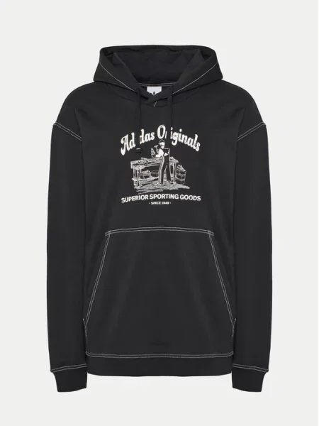 Mikina adidas Originals Wabash s kapucí s potiskem černá