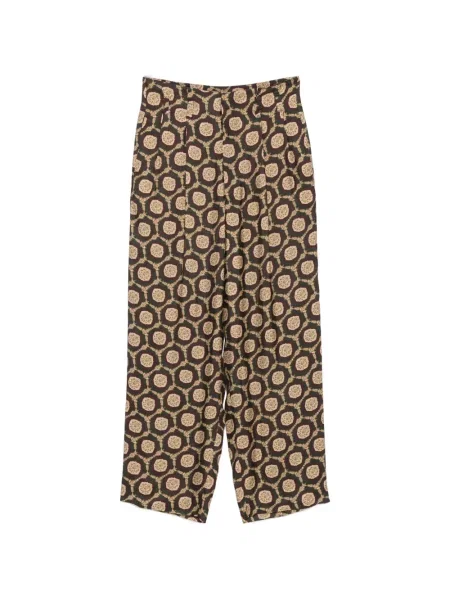 Pantaloni Emporio Armani cu imagine cu imprimeu geometric maro