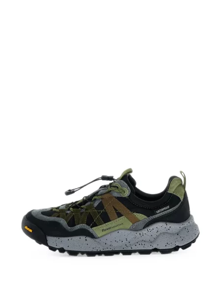 Sneakerși Flower Mountain din piele de căprioară cu model floral gri