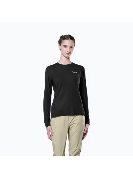 Trekingové tričko Longsleeve Salewa Puez Dry black out černé
