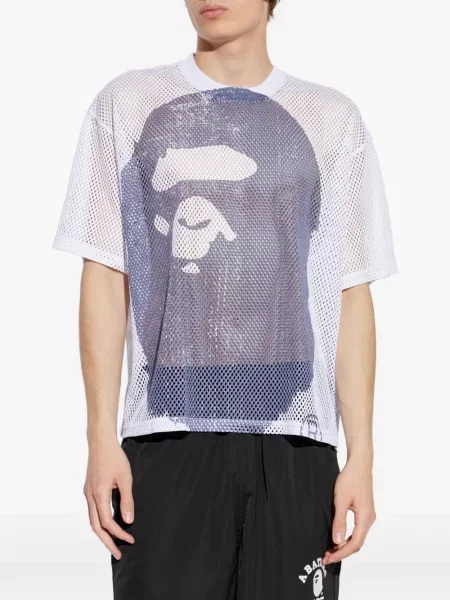 Tricou A Bathing Ape® plasă alb