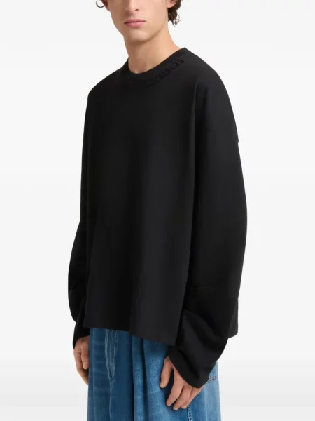 Lung tricou Marni cu autograf negru