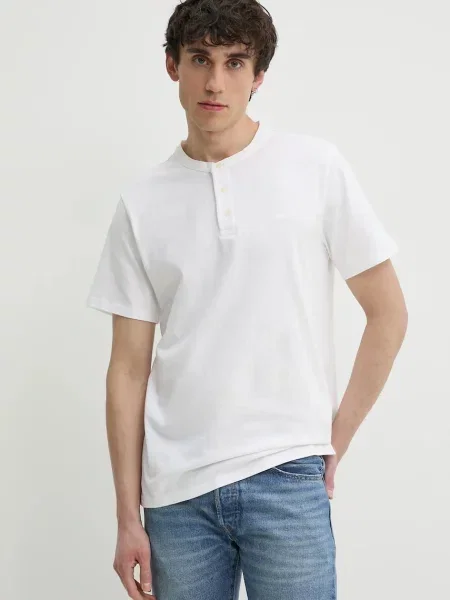 Levi's póló SS HM HENLEY férfi sima fehér
