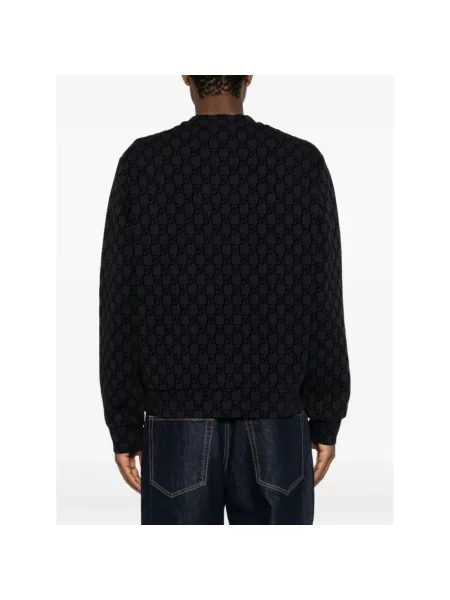 Dzianinowa bluza Emporio Armani z logo niebieska