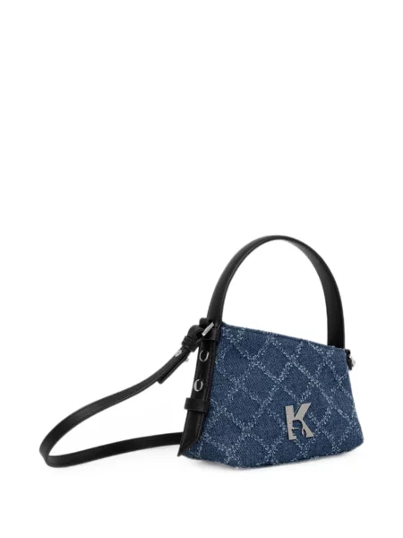 Prošiven crossbody torbica Karl Lagerfeld Jeans s autogramom plava