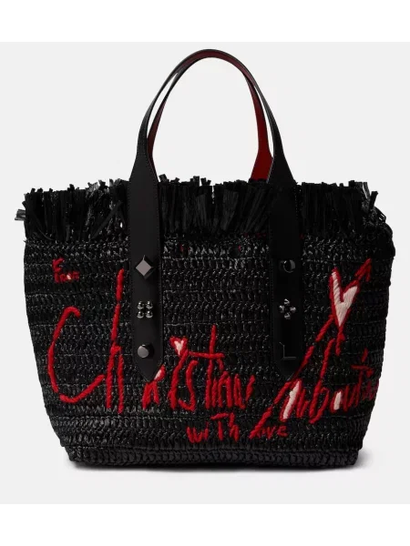 Torbica Christian Louboutin z vezenjem črna