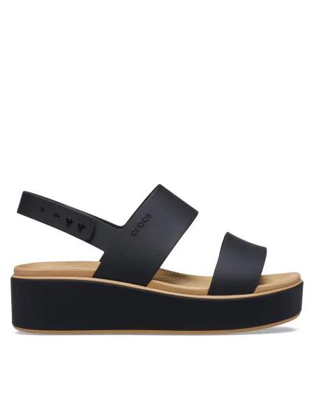 Σανδάλια Crocs Brooklyn Matte Wrap Low Wedge μαύρο