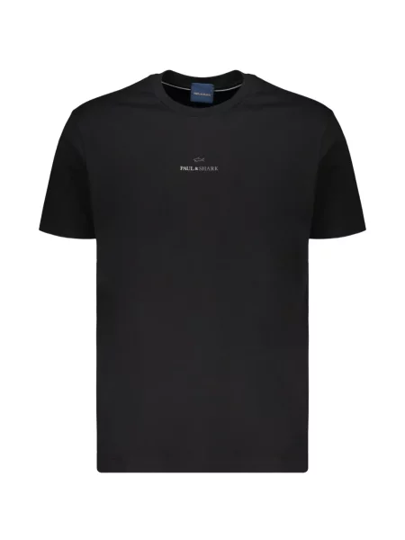 Tricou Paul & Shark cu imagine cu decolteu rotund negru