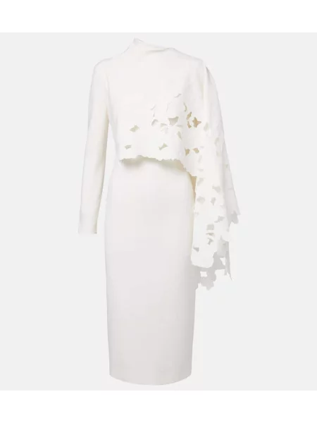 Rochie midi Oscar De La Renta de lână până la genunchi de costum alb