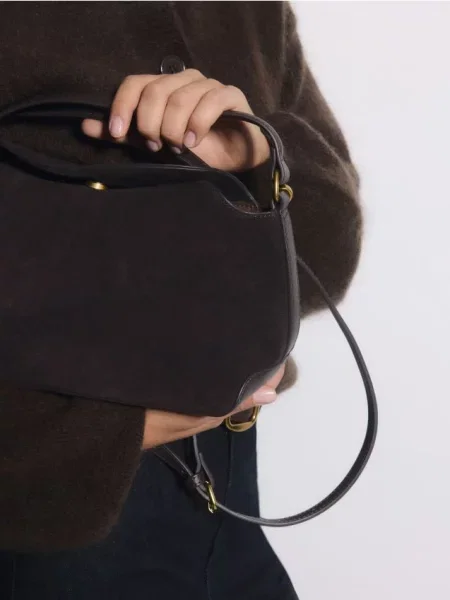 Reserved Шкіряна сумочка темно коричневий