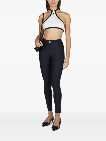 Leggings Courreges cu autograf negru