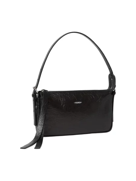Top Fendi skórzany czarny
