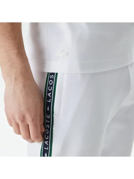 Lacoste T-Shirt Z Okrągłym Dekoltem Z Nadrukiem Regular Fit biały