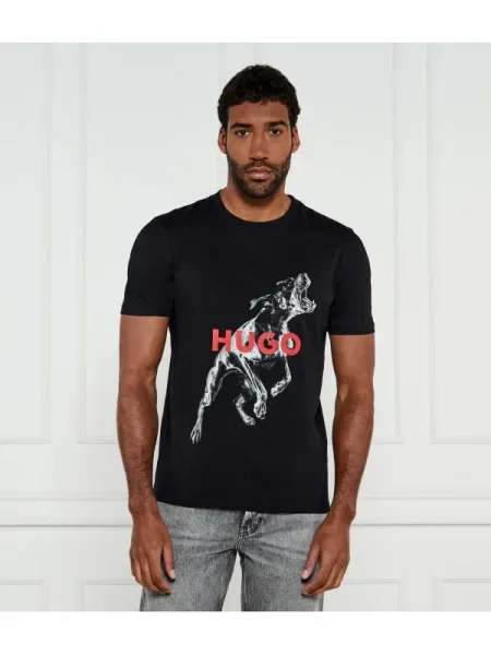 HUGO Tricou Deyladec | negru