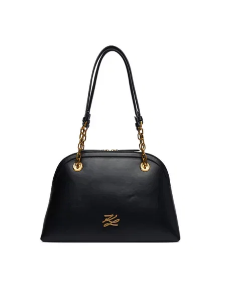 Karl Lagerfeld torebka skórzana K/AUTOGRAPH czarna